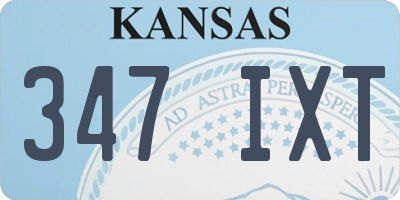 KS license plate 347IXT