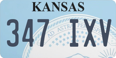 KS license plate 347IXV