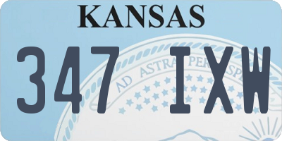 KS license plate 347IXW