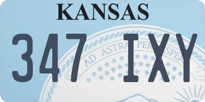 KS license plate 347IXY