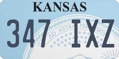 KS license plate 347IXZ