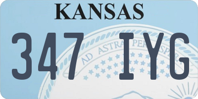 KS license plate 347IYG