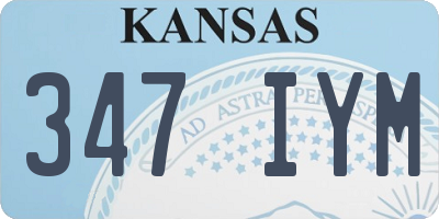 KS license plate 347IYM