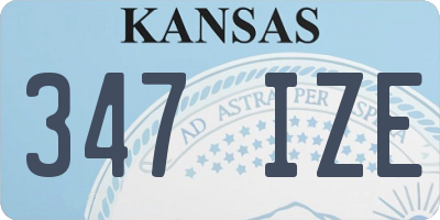 KS license plate 347IZE