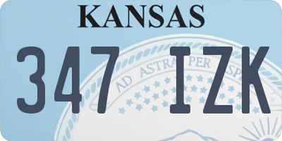 KS license plate 347IZK