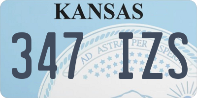 KS license plate 347IZS