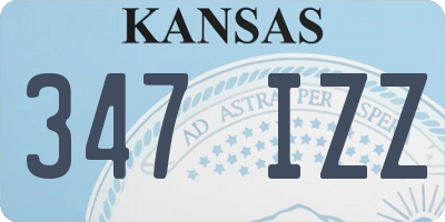 KS license plate 347IZZ