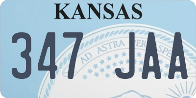 KS license plate 347JAA