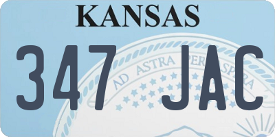 KS license plate 347JAC