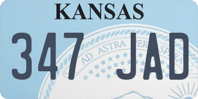 KS license plate 347JAD