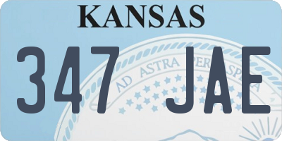 KS license plate 347JAE