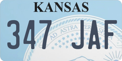 KS license plate 347JAF