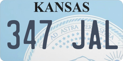 KS license plate 347JAL