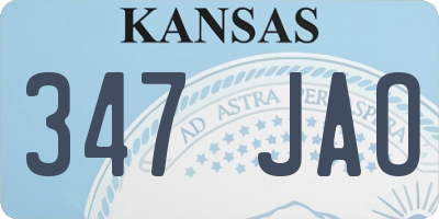 KS license plate 347JAO