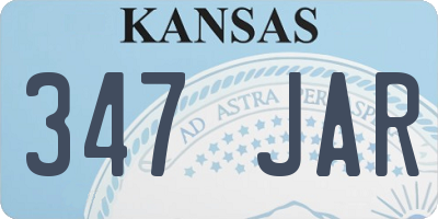 KS license plate 347JAR