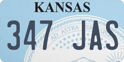 KS license plate 347JAS