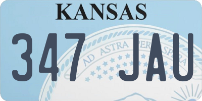 KS license plate 347JAU
