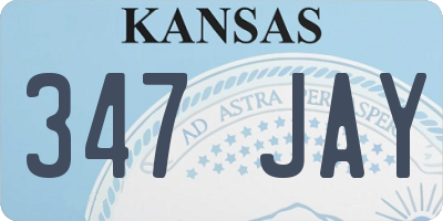KS license plate 347JAY