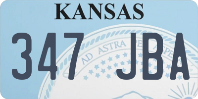 KS license plate 347JBA