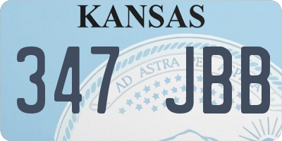 KS license plate 347JBB