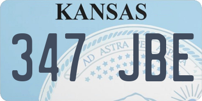 KS license plate 347JBE