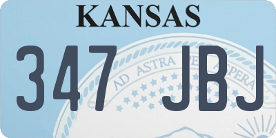 KS license plate 347JBJ