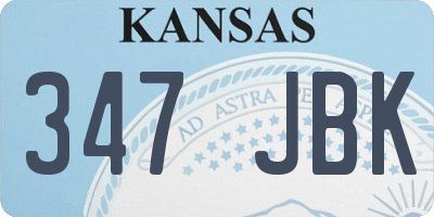 KS license plate 347JBK