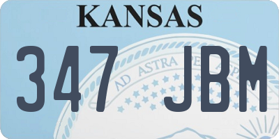 KS license plate 347JBM