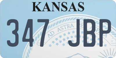 KS license plate 347JBP