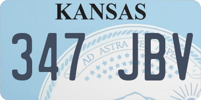 KS license plate 347JBV