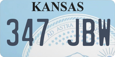 KS license plate 347JBW