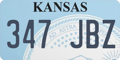 KS license plate 347JBZ