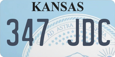 KS license plate 347JDC