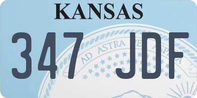 KS license plate 347JDF