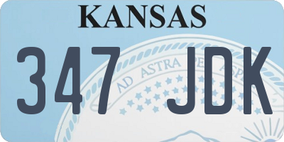 KS license plate 347JDK