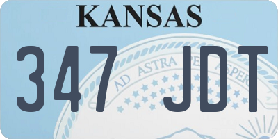 KS license plate 347JDT