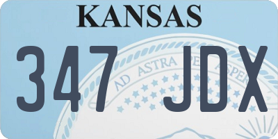 KS license plate 347JDX