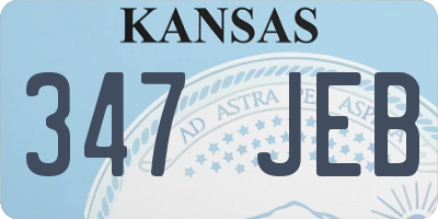 KS license plate 347JEB