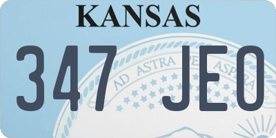 KS license plate 347JEO