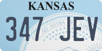 KS license plate 347JEV