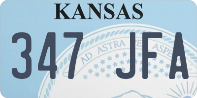 KS license plate 347JFA