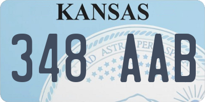 KS license plate 348AAB