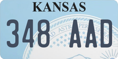 KS license plate 348AAD