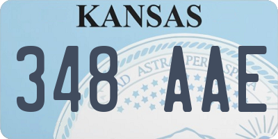 KS license plate 348AAE