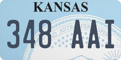 KS license plate 348AAI