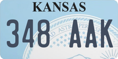 KS license plate 348AAK