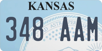 KS license plate 348AAM