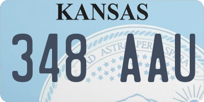KS license plate 348AAU
