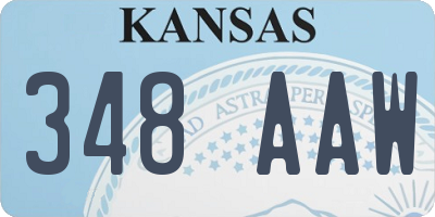 KS license plate 348AAW