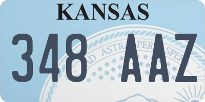KS license plate 348AAZ